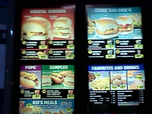 Drive-thru menu