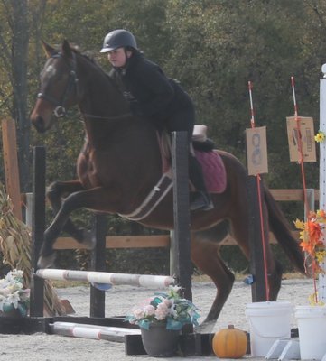 Riding in my first show after completing physical therapy