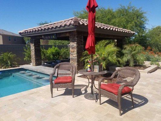 Pool side patio