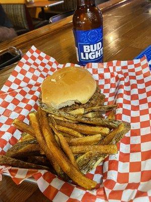 Homemade Sloppy Joes with home cut fries