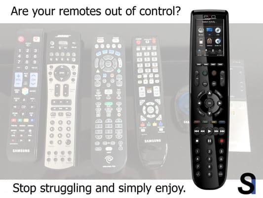 We eliminated 6 remotes the customer was using in his master bed room and replaced them with one...