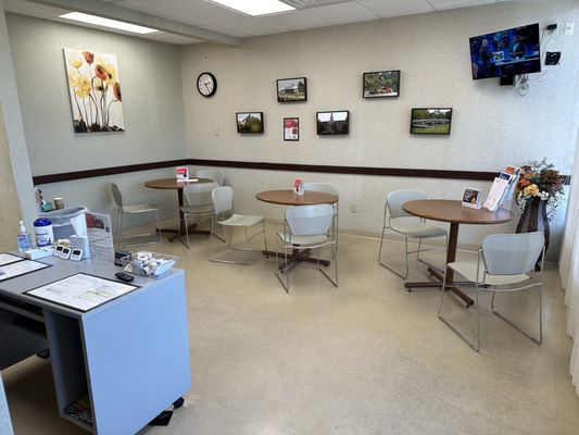 Blood Bank of Delmarva Salisbury Donor Center post-donation snack area