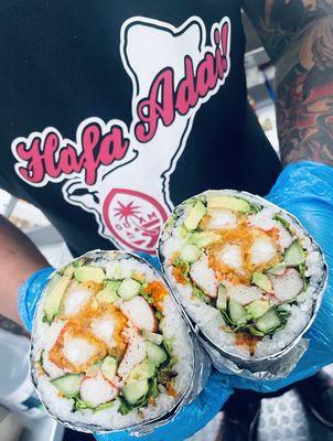 Sushi Burritos have landed in Colorado Springs. Our popular seller that often baffles people on its size and flavor.