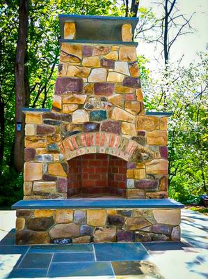 Outdoor Fireplace by American Stone LS