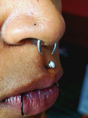 Philtrum piercing