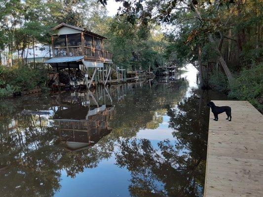 Coming down the canal of Tom's landing.