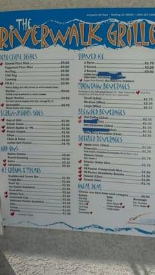 Riverwalk Grille Menu.