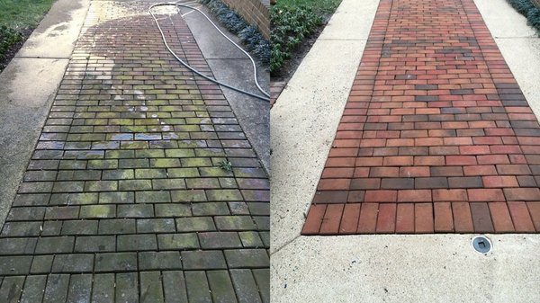 Pressure washed entrance path.