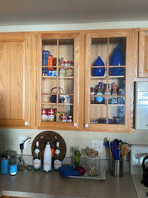 Added glass to cabinets