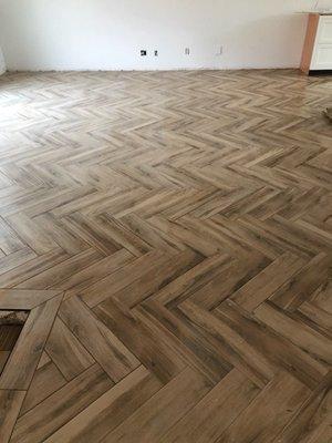 Herringbone planks for customer