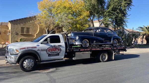 Classic car towing