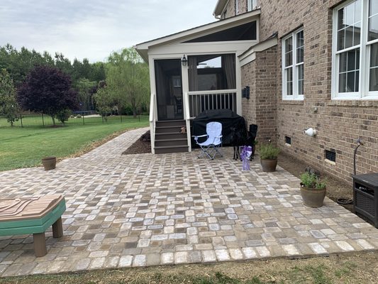 Patio and sidewalk