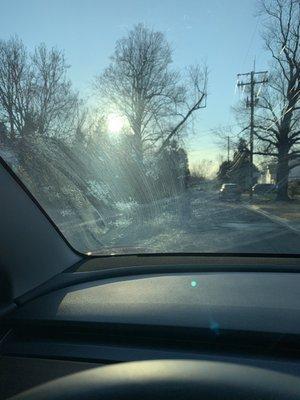 Windshield from inside 5 minutes after detail