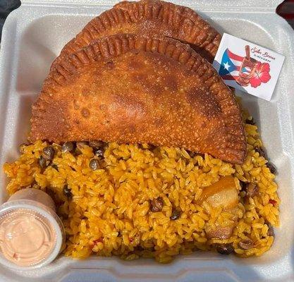 Arroz con Gandules & Empanadas de Carne / Rice with Pigeon Peas & Beef Empanadas