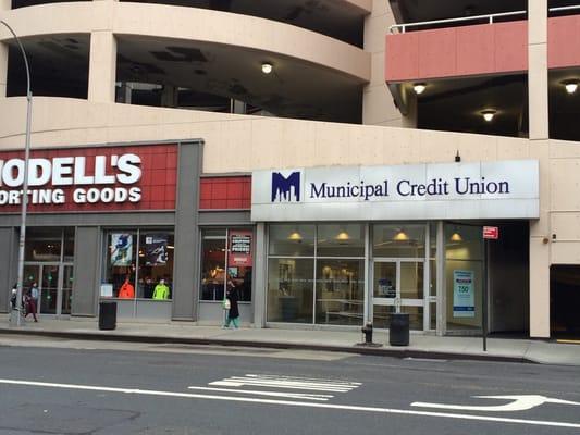 MCU Bank on 92nd Street, off 57th Avenue in Queens Center Mall, Elmhurst.