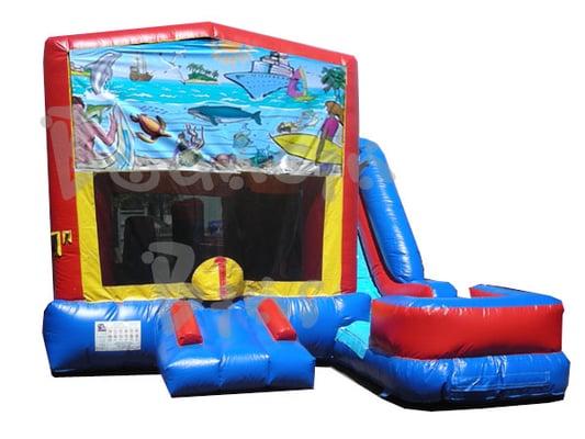 Seaside water slide combo rent inflatables. http://kennewick.bouncinbins.com/bounce-slide%20combos%20(7n1)/