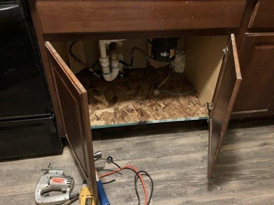 New plumbing and restored cabinet