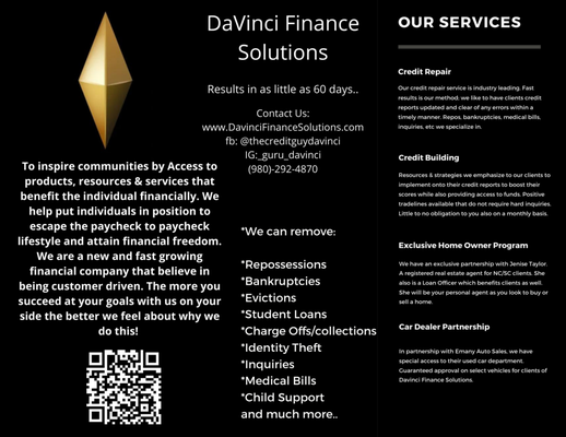 Davinci Finance Solutions Flyer