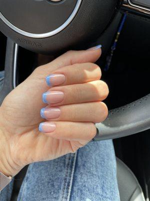 Periwinkle French tips by the best!!!! Bella!