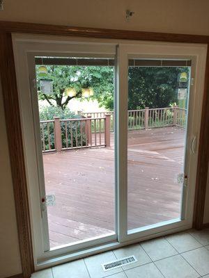 New patio door with blinds