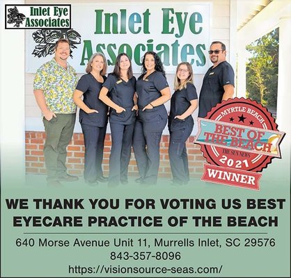 Thank you for voting us BEST of the beach 2021!