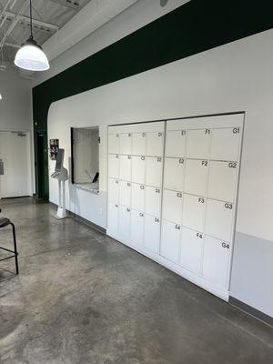 Lockers for contactless pickup.