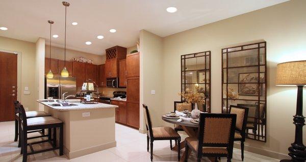 Spacious kitchen and dining space