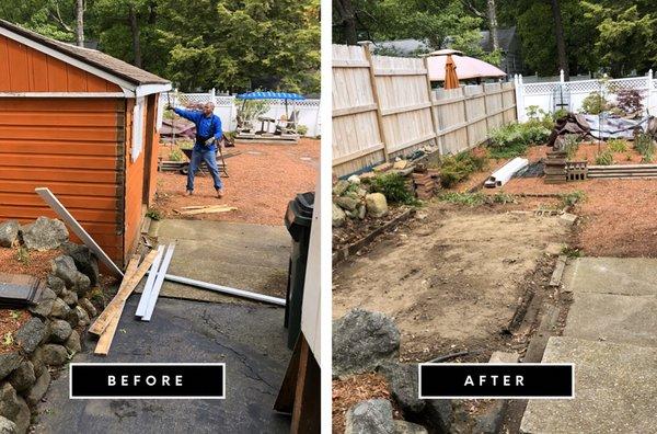 Full shed removal and demolition job..