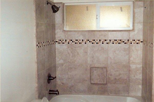 Custom shower and Jensen bath tub.