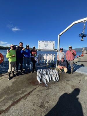 Halibut and salmon