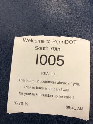 Ticket to wait in line.