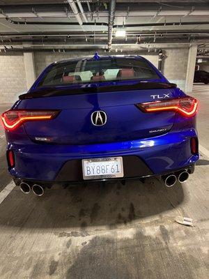 Bought a new Acura TLX Type-S from San Francisco Acura! Here is a picture of the car from my apartment garage.