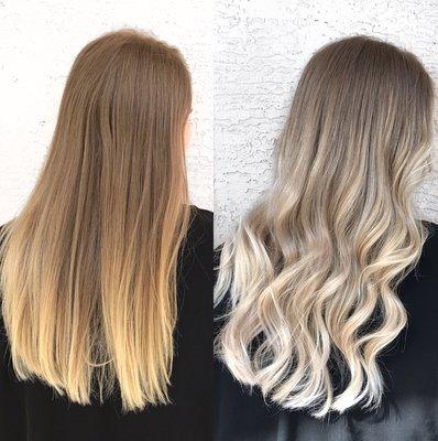 Icy blonde ombré makeover #hairbyelena