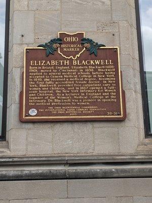 Elizabeth Blackwell Historical Marker, Cincinnati