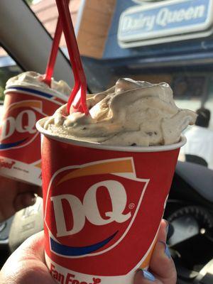 Reese's Peanut Butter Cup Blizzard and Salted Caramel blizzard (back)