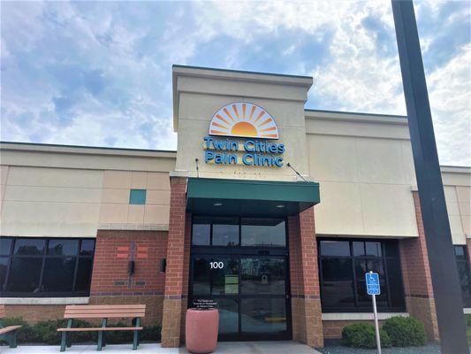 Main entrance exterior at Twin Cities Pain Clinic in Maplewood, MN