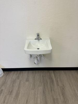 New wall-mount sink installed for a commercial client