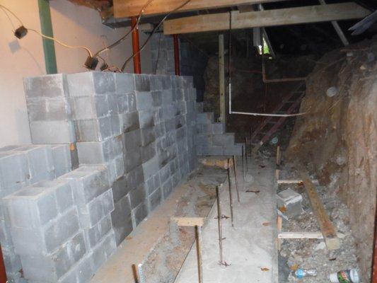 Full basement footers & wall replacements