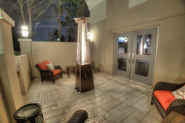 Private patio - great for chillaxing with a premium cigar from our humidor.