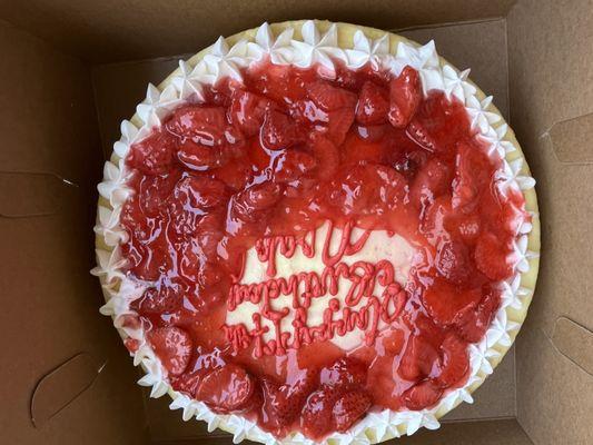 Strawberry cheesecake from Ninos pastry in Hamilton NJ