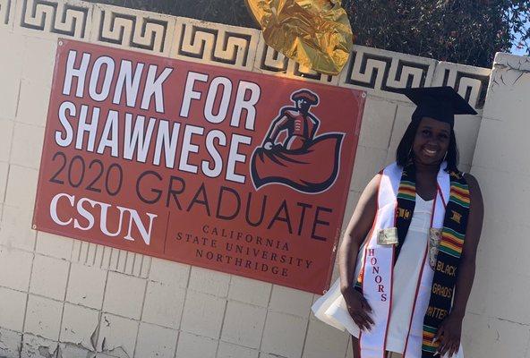 Graduation banner for 2020 CSUN Graduate