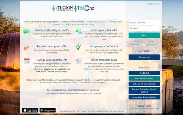 TMCOne uses MyChart: communication with your doctor, refill medications, manage appointments and for telehealth visits!