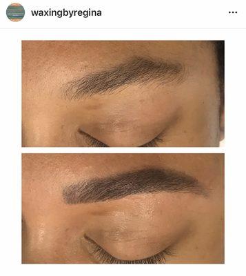 Natural women's brows. Tint and cleanup