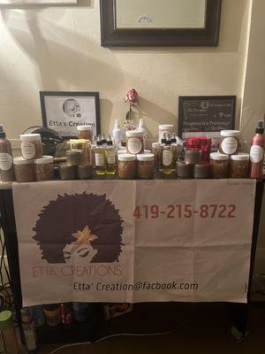 Sugar Scrub, Rose Water, Hair growth oil made with tea tree, biotin and much more