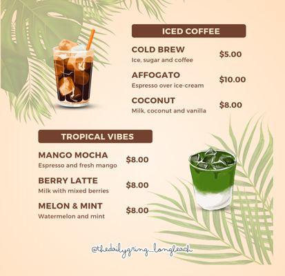 coffee menu