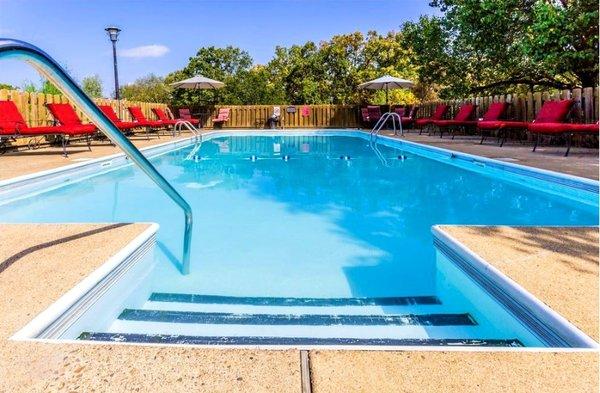 Poolside at Ridgewood apartments in Hot Springs, Arkansas.