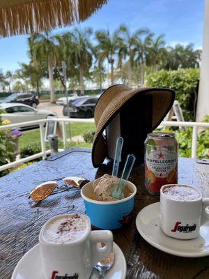 Machiato and home made gelatto