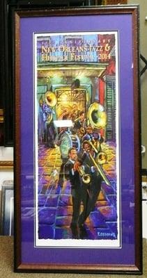 We specialize in unique framing of the New Orleans Jazz and Heritage Festival Poster