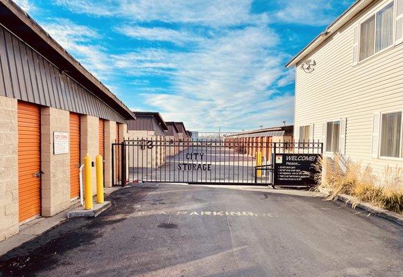 Entrance gate at City Storage