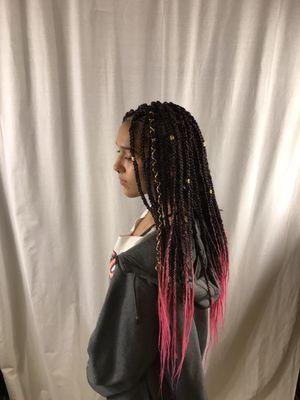 Pink braids